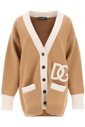 Cardigan With Logo Embroidery - Dolce & Gabbana - Modalova