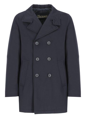 Padded Twill Double-breasted Coat Coat - Herno - Modalova