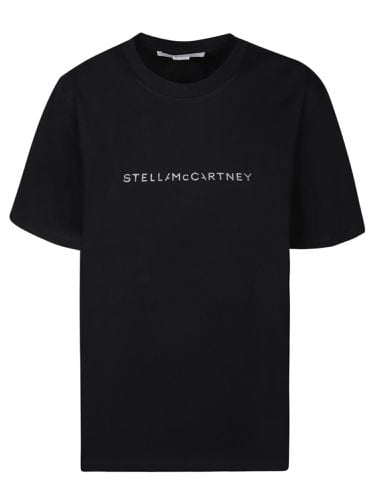 Glitter Logo Black T-shirt - Stella McCartney - Modalova