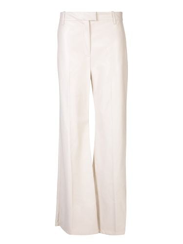 Ivory Faux Leather Flare Trousers - STAND STUDIO - Modalova