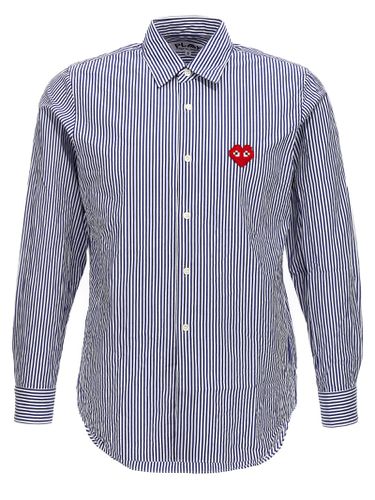 Logo Patch Striped Shirt - Comme des Garçons Play - Modalova