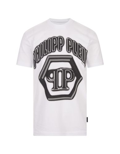 T-shirt With Pp Hexagon Print - Philipp Plein - Modalova