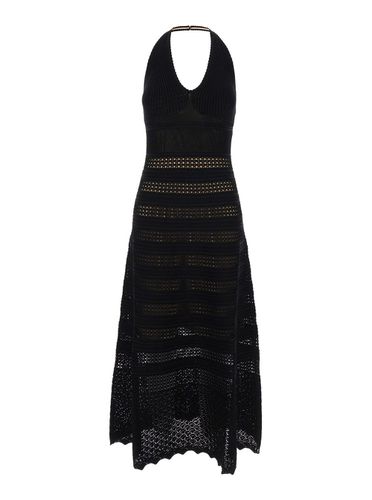 Long Perforated Dress With Halterneck In Viscose Blend Woman - TwinSet - Modalova