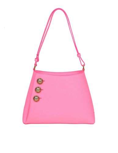 Emblem Shoulder Bag In Pink Leather - Balmain - Modalova