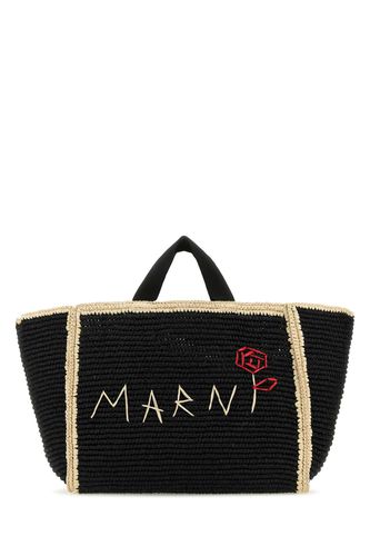 Marni Black Raffia Shopping Bag - Marni - Modalova