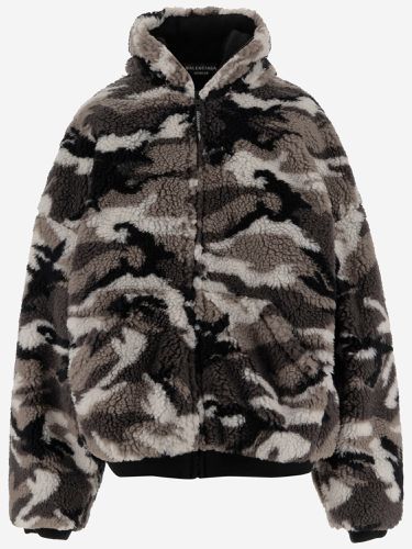 Fleece Jacket With Camouflage Pattern - Balenciaga - Modalova