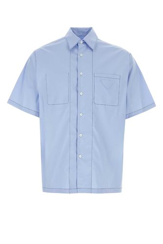 Light Blue Stretch Poplin Shirt - Prada - Modalova
