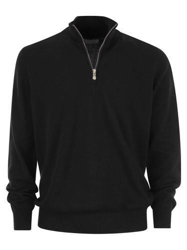 Cashmere Turtleneck Sweater With Zip - Brunello Cucinelli - Modalova