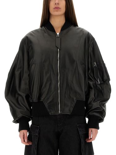 The Attico Leather Bomber Jacket - The Attico - Modalova