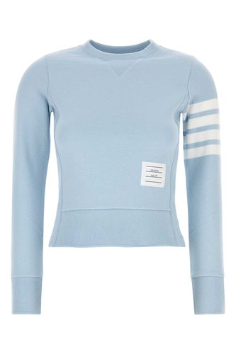 Pastel Light Blue Cotton Sweatshirt - Thom Browne - Modalova