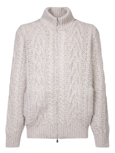 Beige Wool Braided Cardigan - Brunello Cucinelli - Modalova