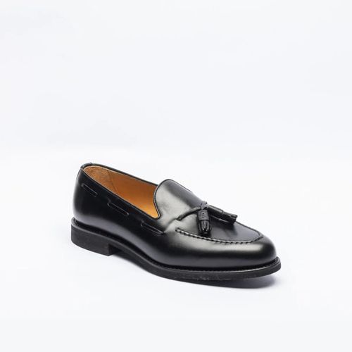 Tassel Loafer In Black Leather With Rubber Sole - Berwick 1707 - Modalova