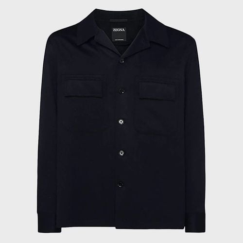 Zegna Dark Blue Wool Casual Jacket - Zegna - Modalova