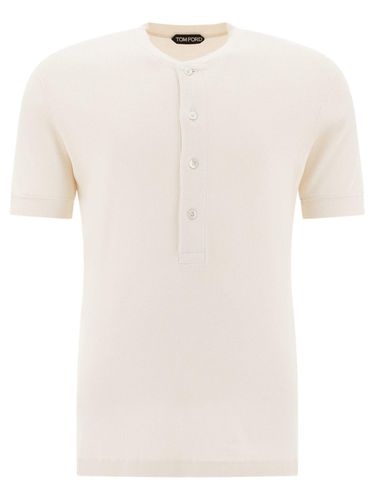 Fine-ribbed Logo Embroidered T-shirt - Tom Ford - Modalova