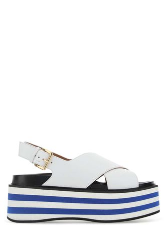 Marni White Leather Sandals - Marni - Modalova