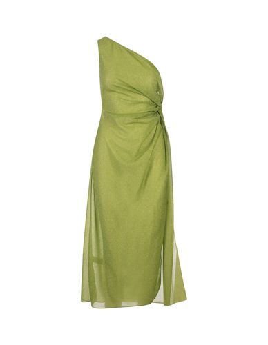 Lime Lumiere One-shoulder Midi Dress - Oseree - Modalova