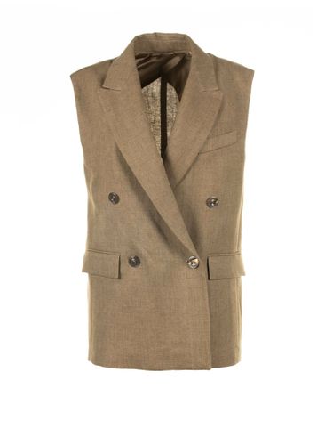 Double-breasted Linen Vest - Max Mara Studio - Modalova