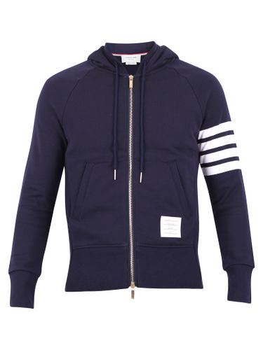 Classic Full Zip Hoodie In Classic Loopback W/ Engineered 4 Bar - Thom Browne - Modalova