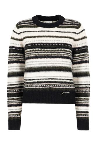 Embroidered Stretch Alpaca Blend Sweater - Ganni - Modalova