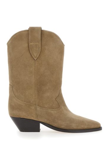 Duerto Beige Western Style Boots In Suede Woman - Isabel Marant - Modalova