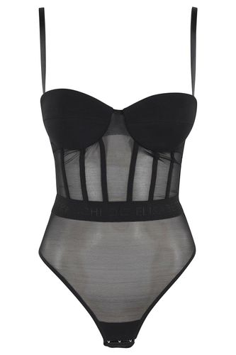 Tulle Crêpe Bodysuit - Elisabetta Franchi - Modalova