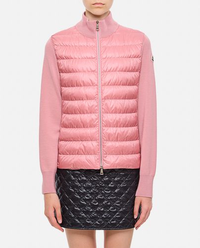 Knitted Sleeves Zip-up Jacket - Moncler - Modalova