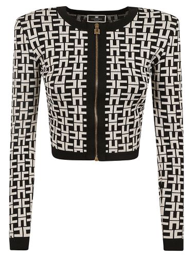 Chain-link Logo Zipped Jacket - Elisabetta Franchi - Modalova