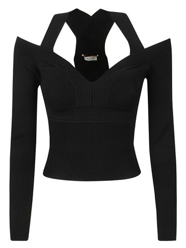 Off-shoulder Knit Cropped Top - Alexander McQueen - Modalova