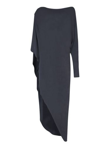 Asymmetric Cupro Dress In Anthracite - Rev - Modalova