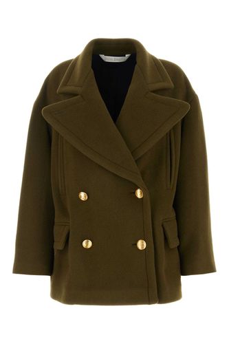 Palm Angels Olive Green Felt Coat - Palm Angels - Modalova