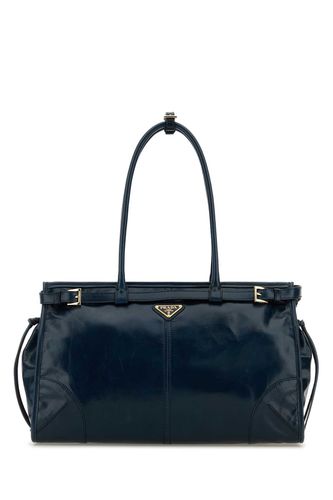 Denim Blue Leather Shoulder Bag - Prada - Modalova