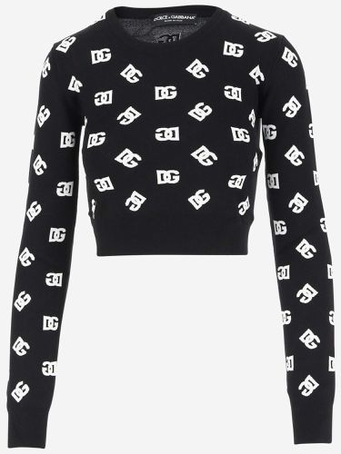 Stretch Viscose Pullover With Logo - Dolce & Gabbana - Modalova