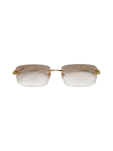 Ct 0056 - Gold White Sunglasses - Cartier Eyewear - Modalova