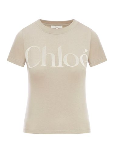 Logo Printed Crewneck T-shirt - Chloé - Modalova