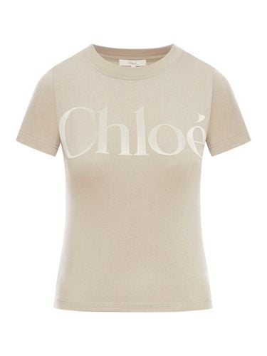 Logo Printed Crewneck T-shirt - Chloé - Modalova