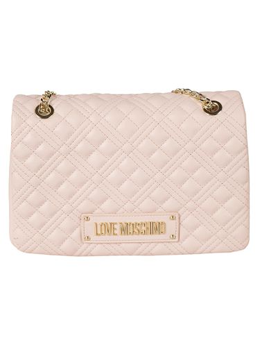 Logo Embossed Quilted Chain Shoulder Bag - Love Moschino - Modalova