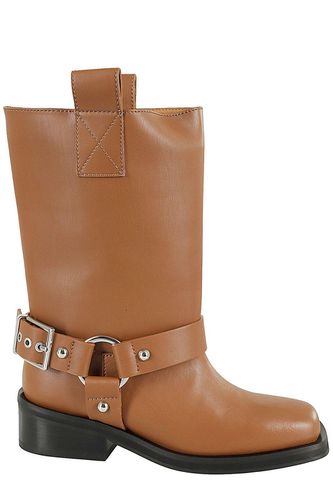 Ganni Square Toe Biker Boots - Ganni - Modalova