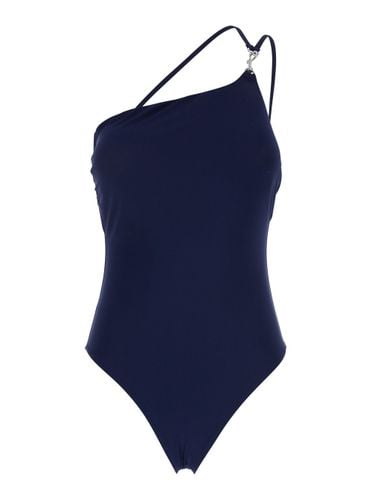 One-shoulder Swimsuit With U-neck On The Back In Tech Fabric Woman - Tory Burch - Modalova