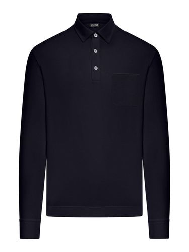 Zegna Long Sleeved Polo Shirt - Zegna - Modalova