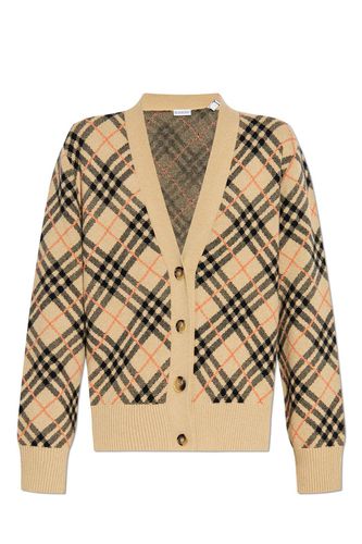 Checked V-neck Buttoned Cardigan - Burberry - Modalova