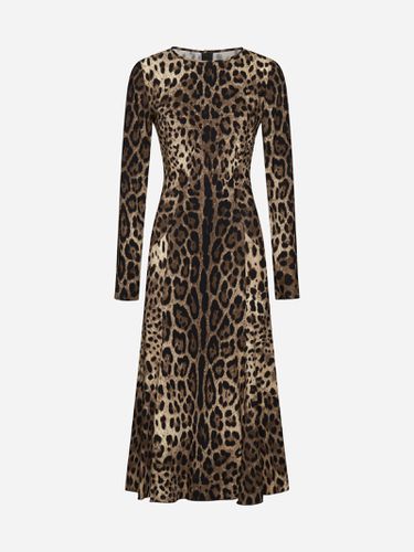 Leopard Print Viscose Dress - Dolce & Gabbana - Modalova