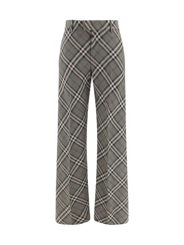 Straight Leg Check Wool Trousers - Burberry - Modalova