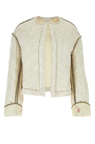 Platinum Silk Blend Bomber Jacket - Dries Van Noten - Modalova