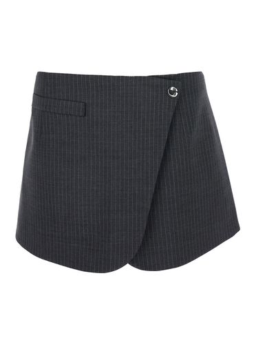 Pinstriped Wrap Mini Skirt In Wool Woman - Coperni - Modalova