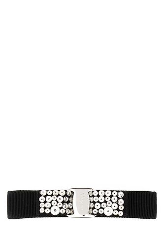 Ferragamo Black Fabric Hair Clip - Ferragamo - Modalova