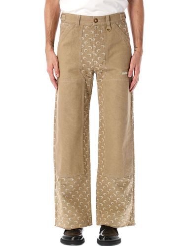 Moon Jacquard Twill Workwear Pants - Marine Serre - Modalova