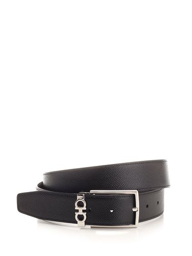 Ferragamo Black Leather Belt - Ferragamo - Modalova