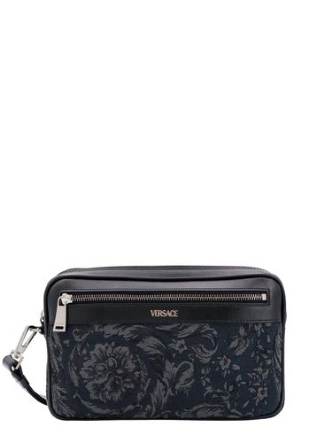 Versace Canvas And Leather Pouch - Versace - Modalova