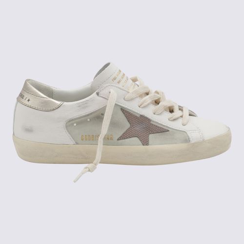 White And Gold Leather Superstar Sneakers - Golden Goose - Modalova