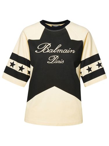 Balmain stars Beige Cotton T-shirt - Balmain - Modalova